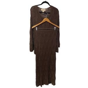 Women's Brown Crochet  Matching Two Piece
